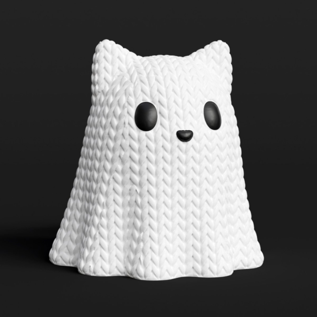 Chat fantôme porte-clefs 