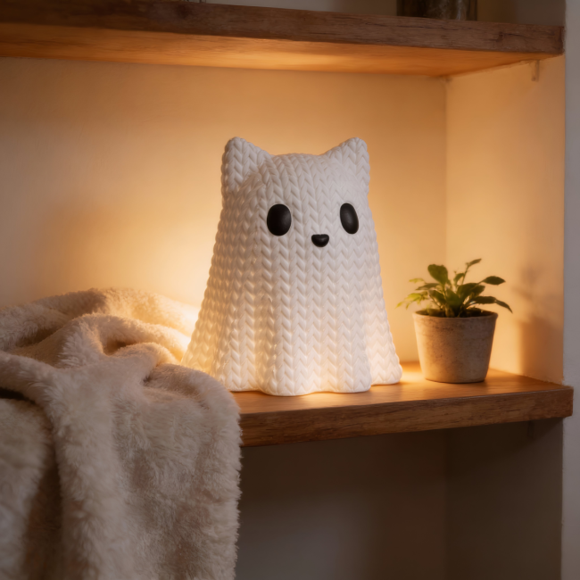 Chat fantôme en laine (plusieurs tailles)