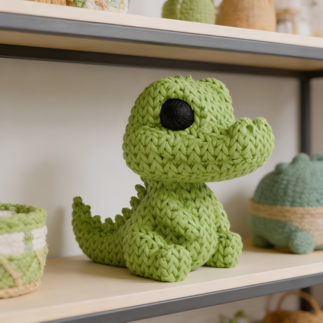 Crocodile en laine (plusieurs tailles)