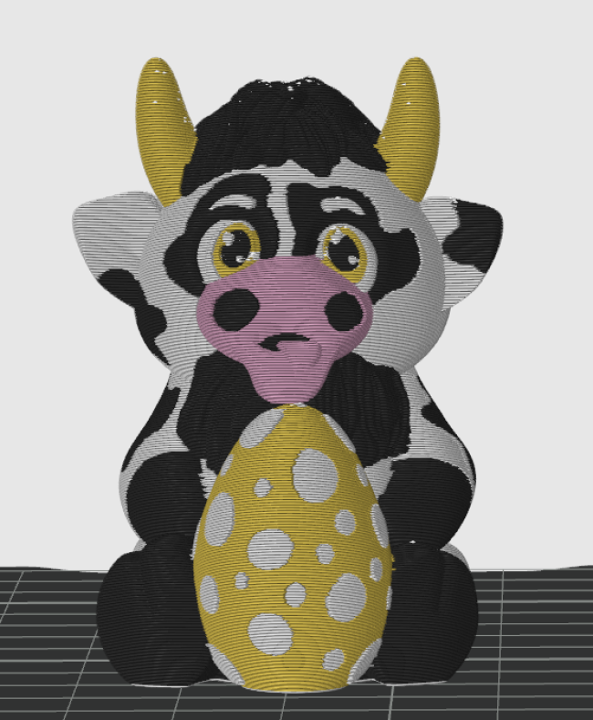 Vache de pâques avec nid Pâques (optionnel)