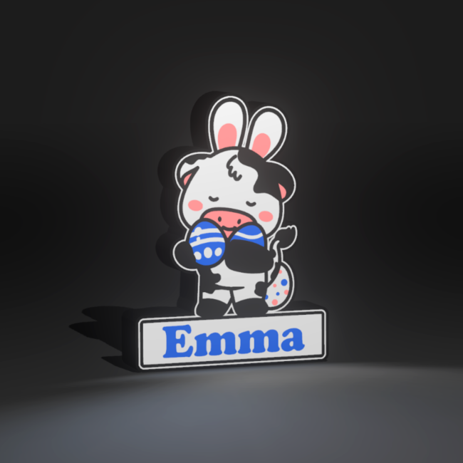 Boite lumineuse - Vache de pâques