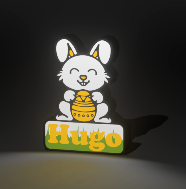 Boite lumineuse - Lapin de pâques lumineux